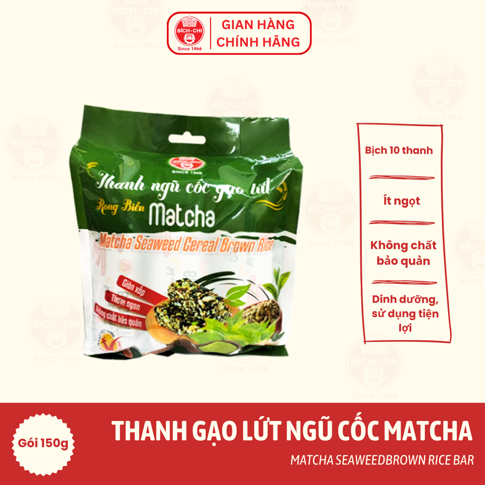 Thanh Ngũ Cốc Gạo Lứt Rong Biển Matcha Gói 150g