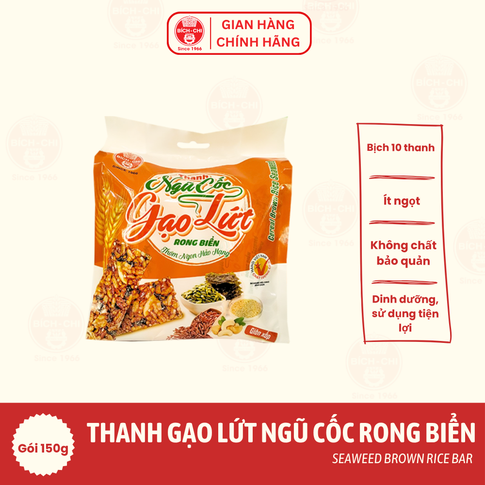 Thanh Ngũ Cốc Gạo Lứt Rong Biển Gói 150g