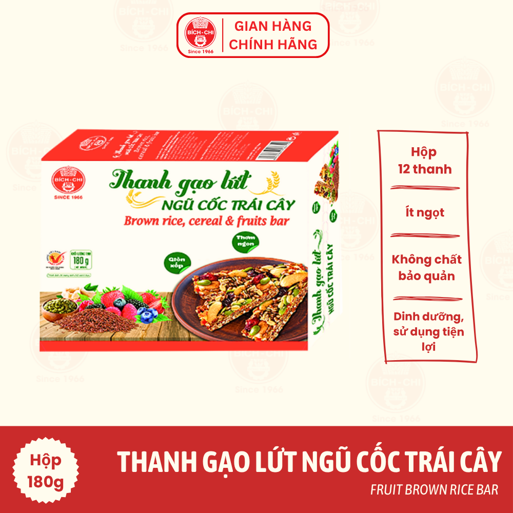 Thanh Ngũ Cốc Gạo Lứt Trái Cây Hộp 180g