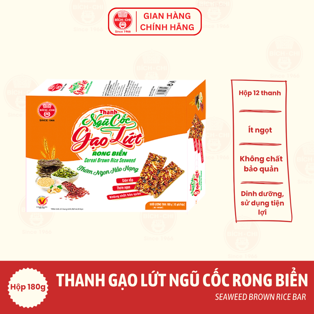 Thanh Ngũ Cốc Gạo Lứt Rong Biển Hộp 180g
