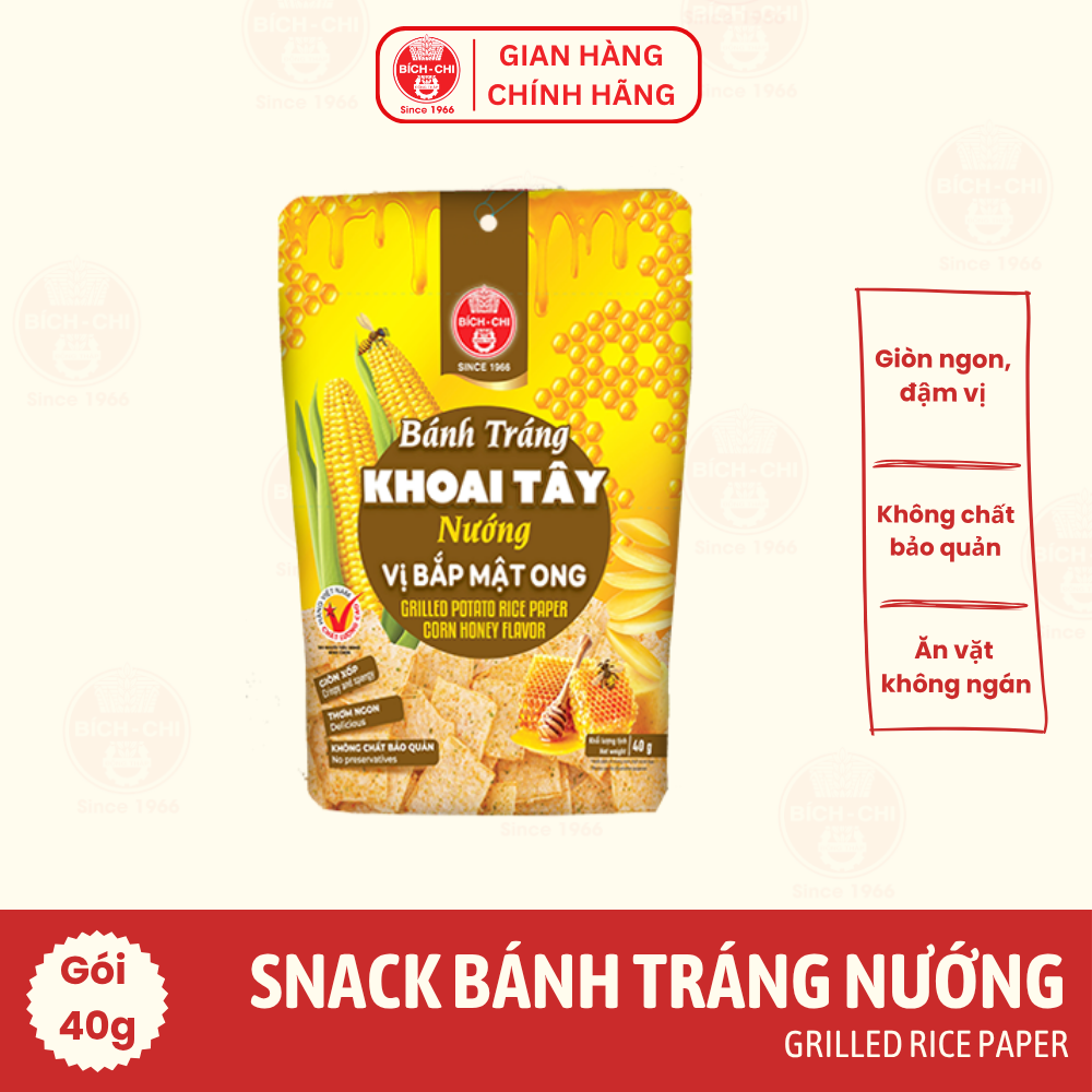 Bánh Tráng Khoai Tây Nướng - Vị Bắp Mật Ong Gói 40g