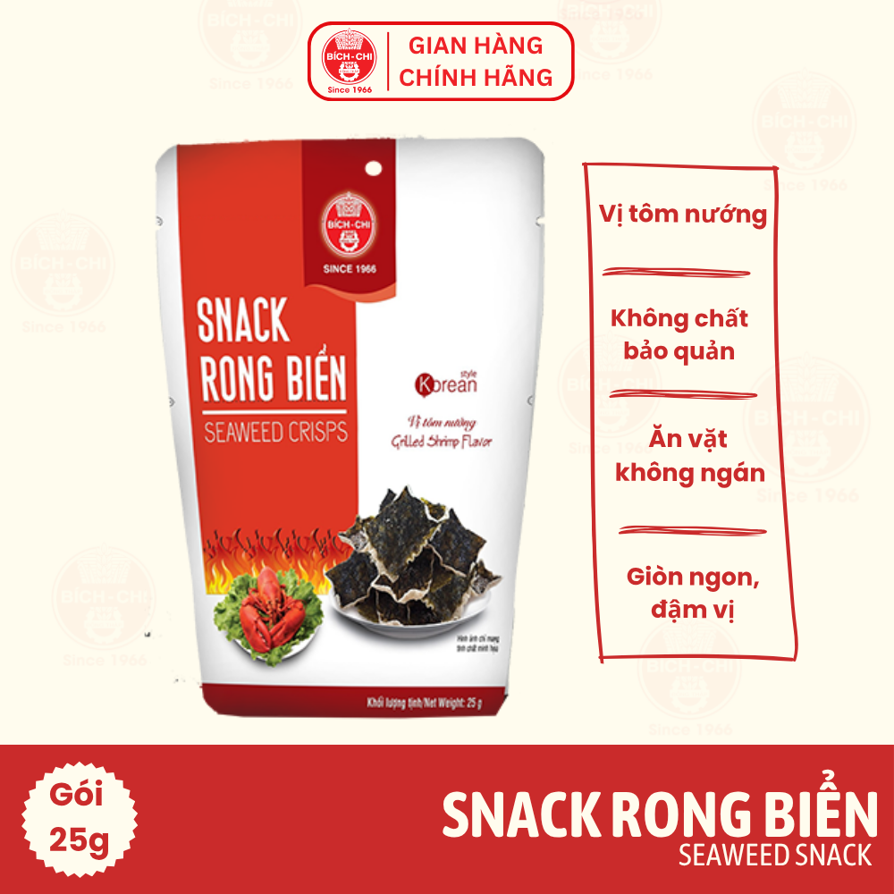 Snack Rong Biển - Vị Tôm Nướng Gói 25g