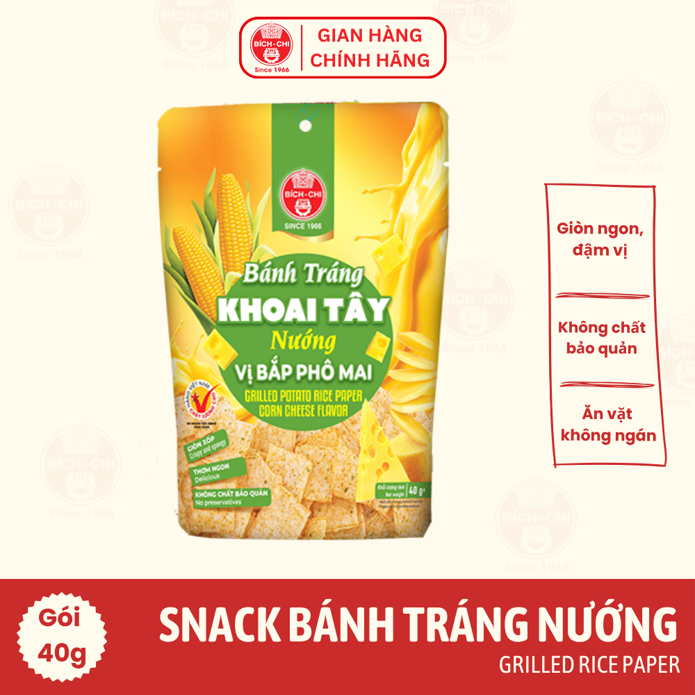 Bánh Tráng Khoai Tây Nướng - Vị Bắp Phô Mai Gói 40g