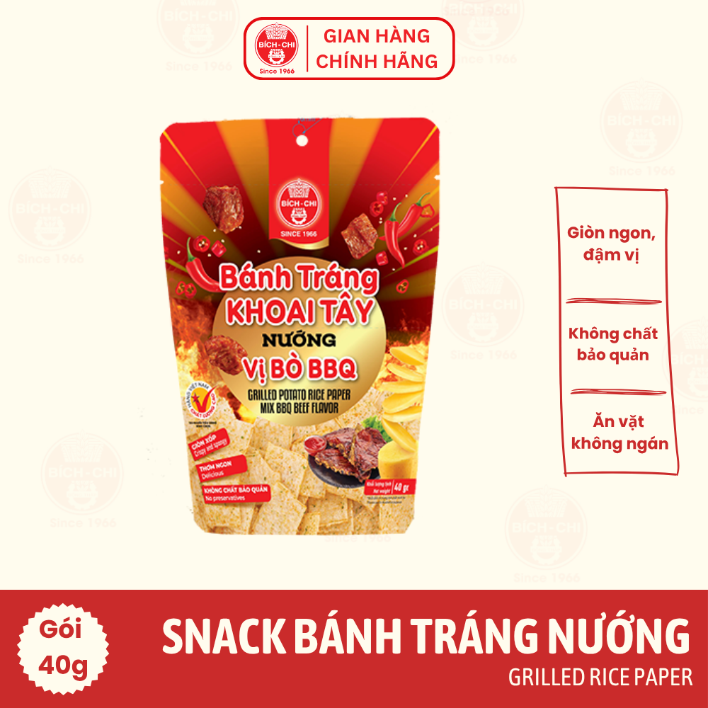 Bánh Tráng Khoai Tây Nướng - Vị Bò Gói 40g
