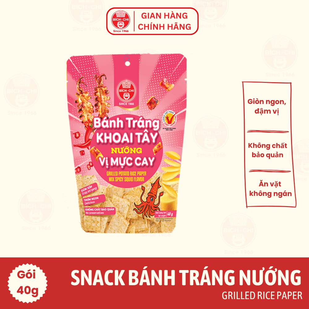 Bánh Tráng Khoai Tây Nướng - Vị Mực Cay Gói 40g