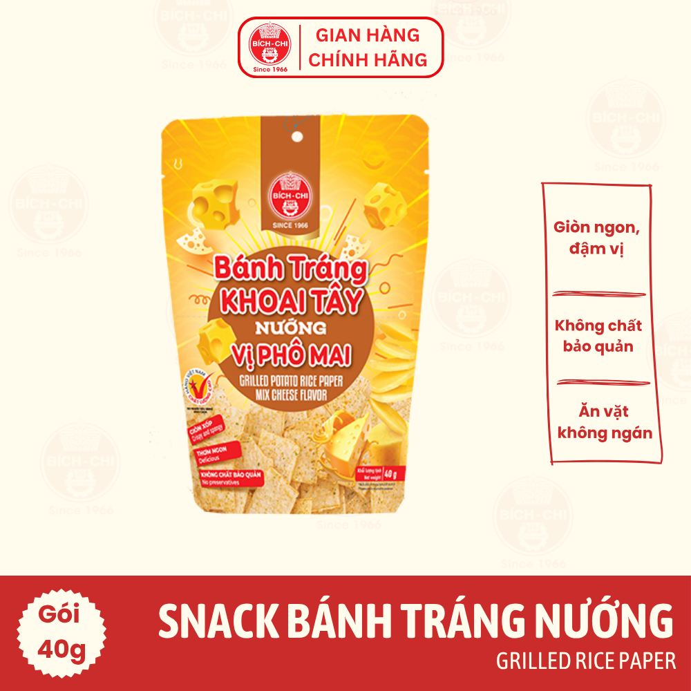 Bánh tráng khoai tây nướng - vị phô mai Gói 40g