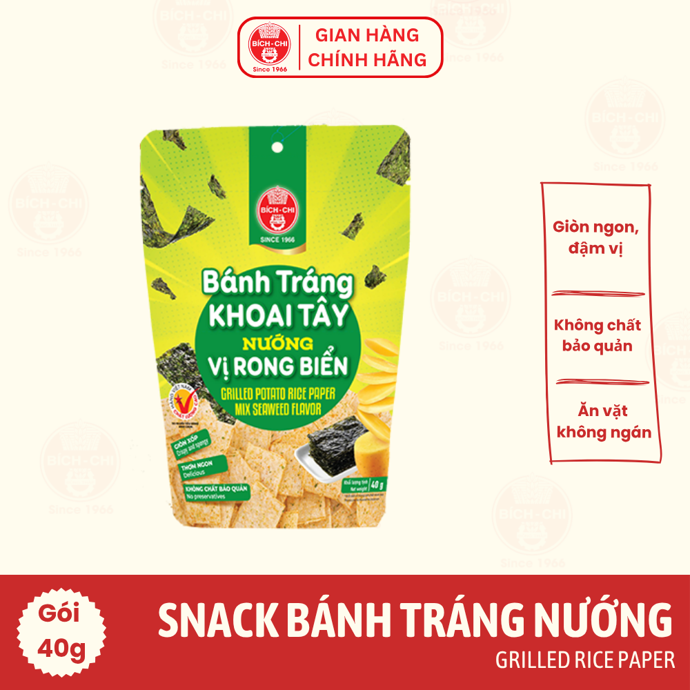Bánh Tráng Khoai Tây Nướng - Vị Rong Biển Gói 40g