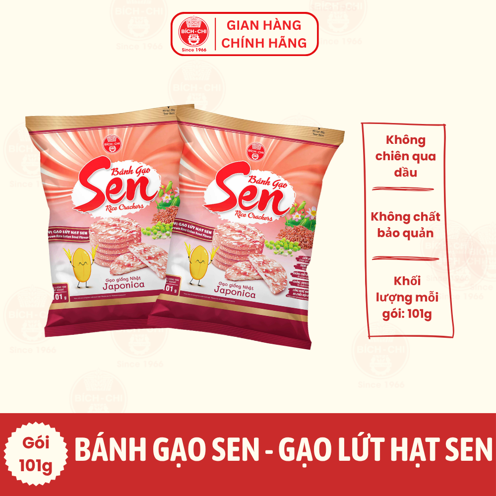 Bánh Gạo Sen - Vị Gạo Lứt Gói 101g