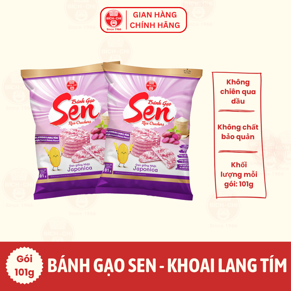 Bánh Gạo Sen - Vị Khoai Lang Tím Gói 101g