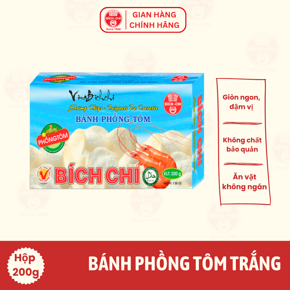 Bánh Phồng Tôm Trắng Hộp 200g (không cay)