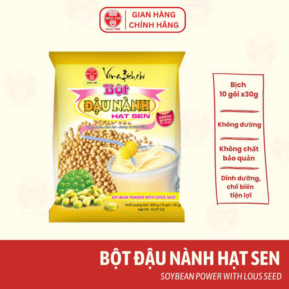 Bột Đậu Nành Hạt Sen Không Đường Gói 300g