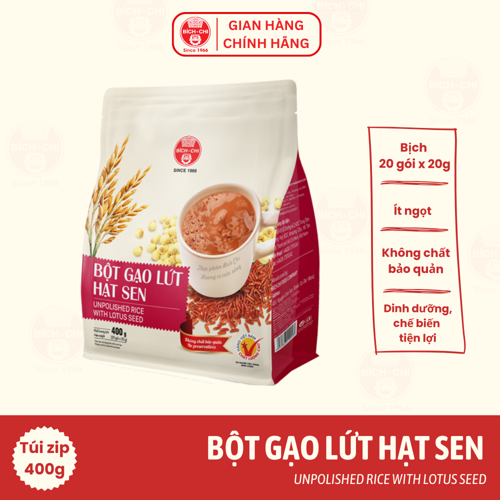 Bột Gạo Lứt Hạt Sen Túi 400g