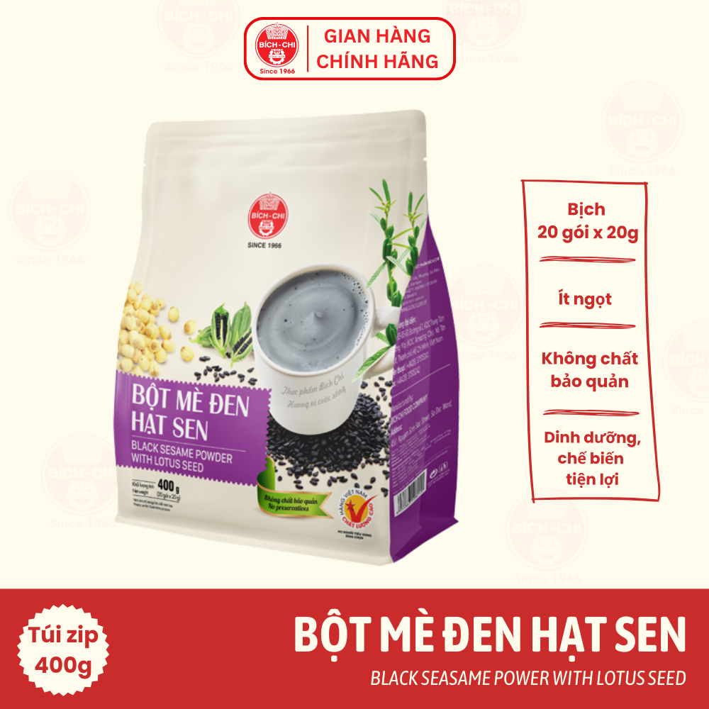 Bột Mè Đen Hạt Sen Túi 400g