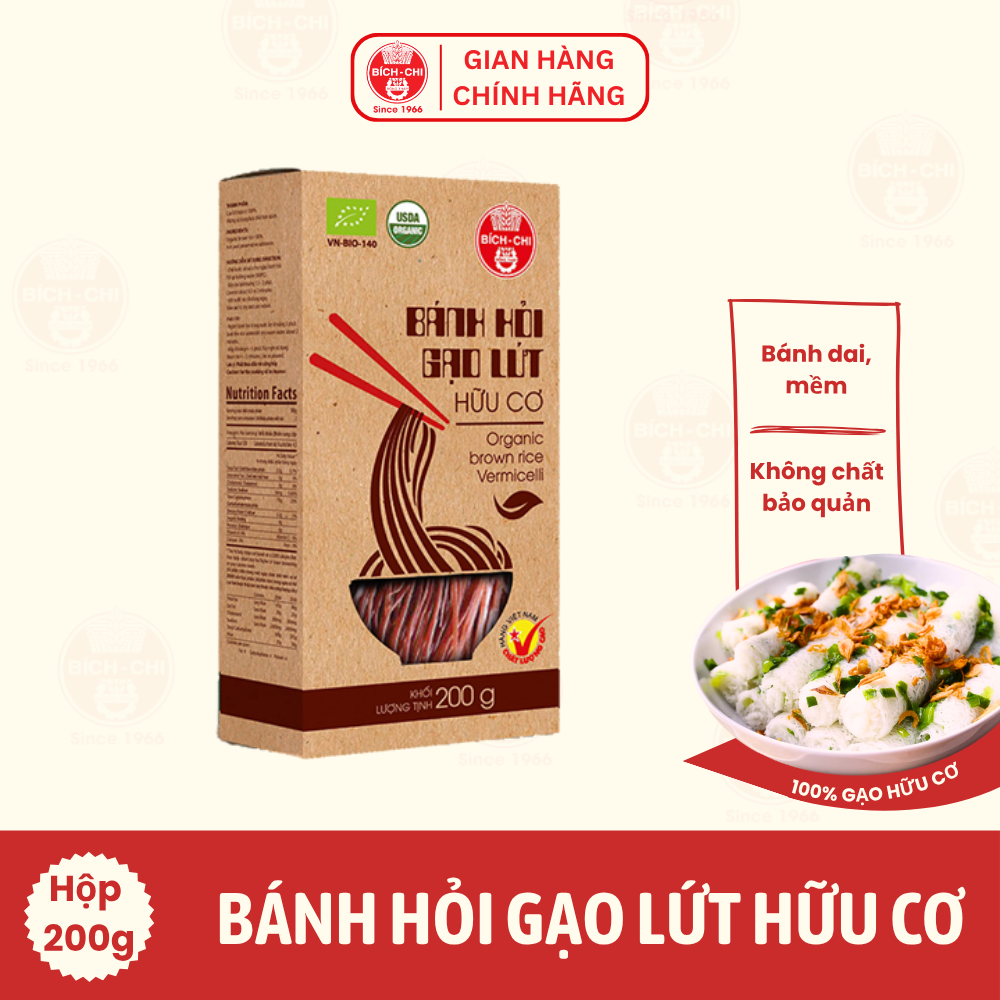 Bánh Hỏi Gạo Lứt Hữu Cơ Hộp 200g