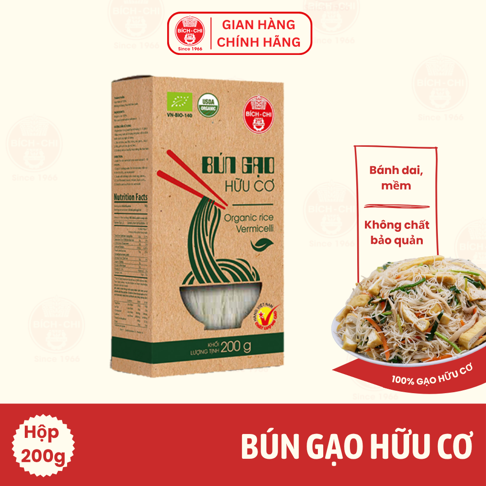 Bún Gạo Hữu Cơ Hộp 200g