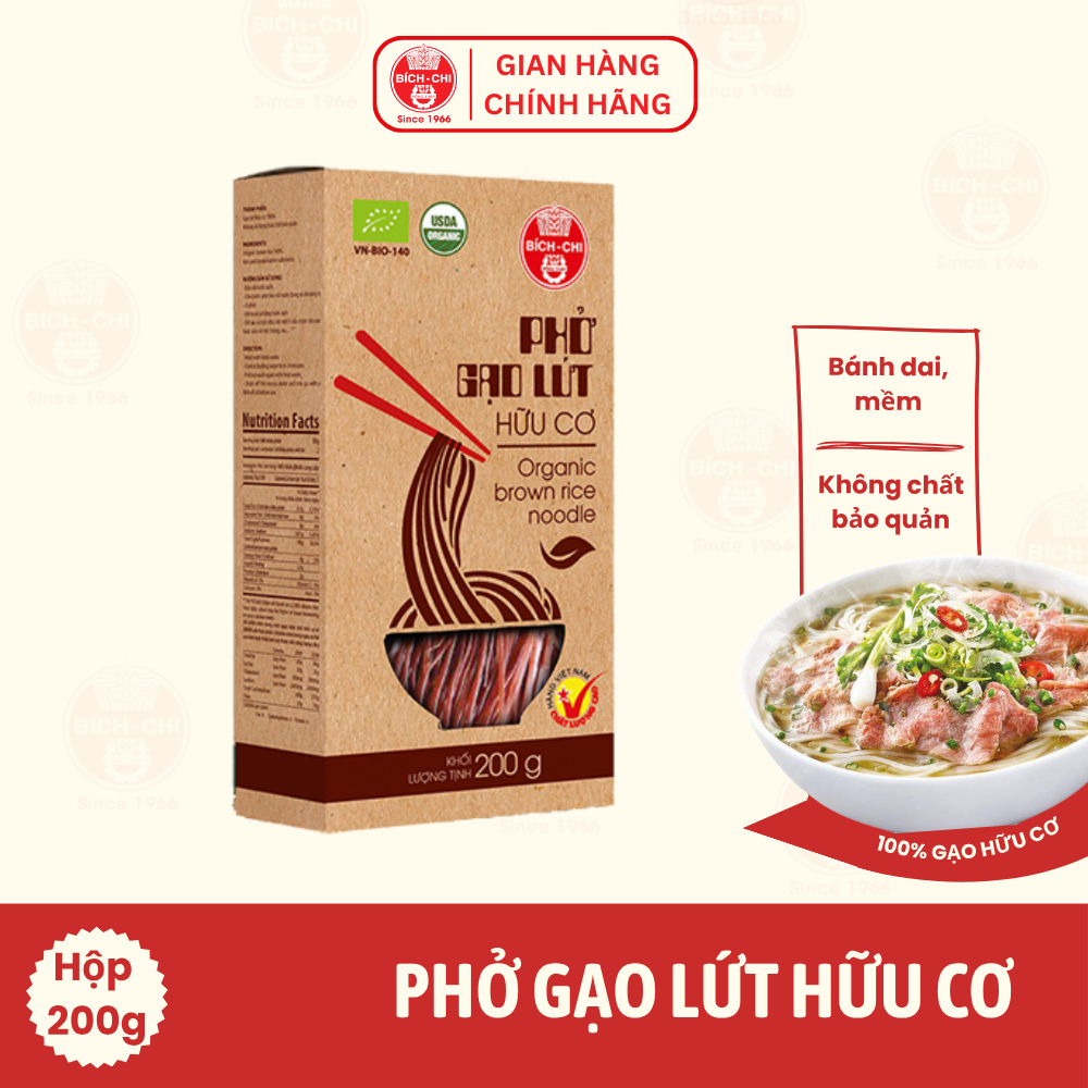 Phở Gạo Lứt Hữu cơ Hộp 200g
