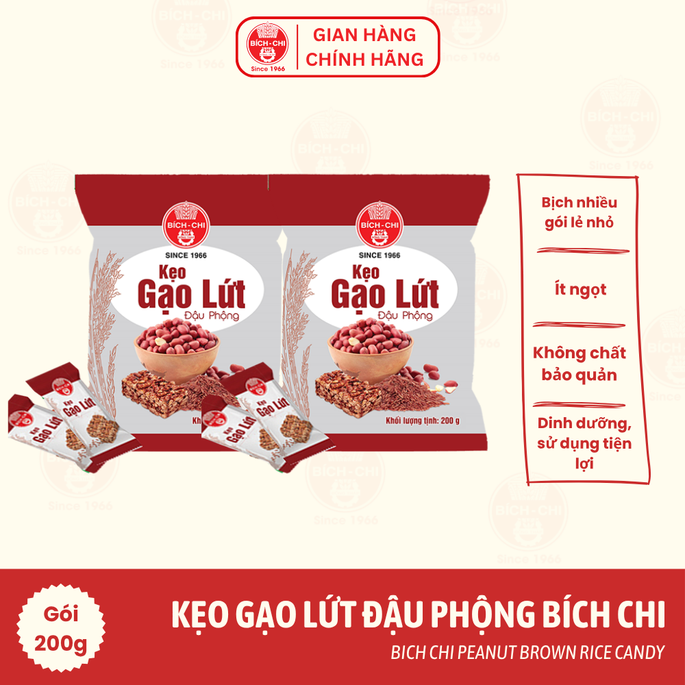 Kẹo Gạo Lứt Đậu Phộng Gói 200g